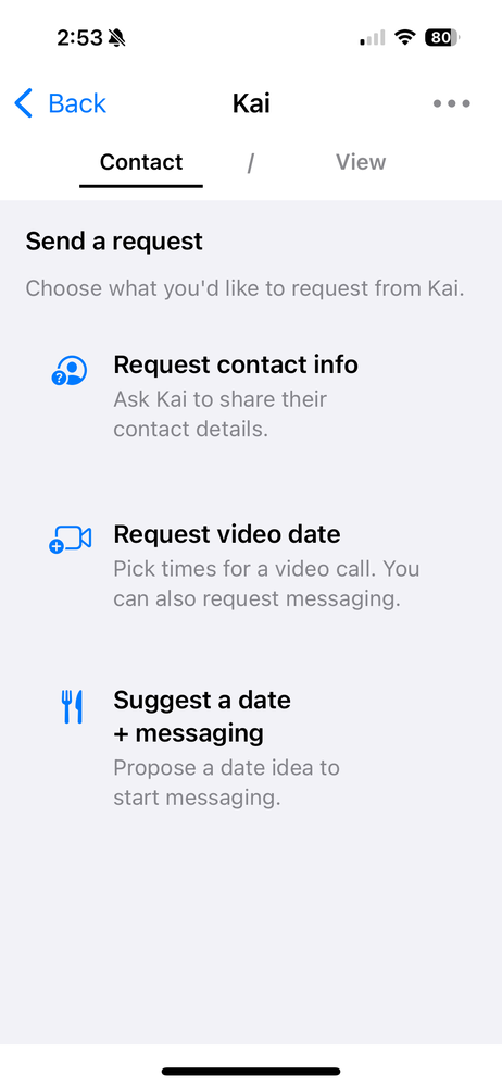 Date planning screen